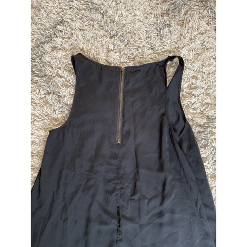 Silence + Noise Black Sleeveless High-Low Tulip Hem Mini Dress Size Medium - Picture 6 of 7